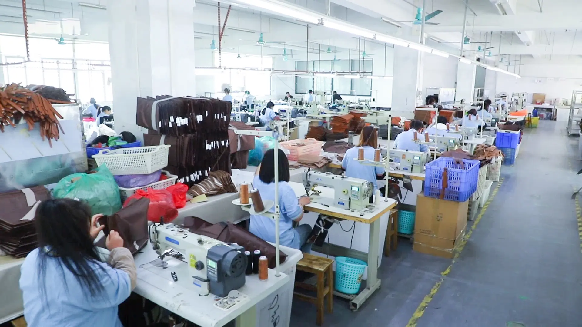 Skilled Workers at Stitching Stations